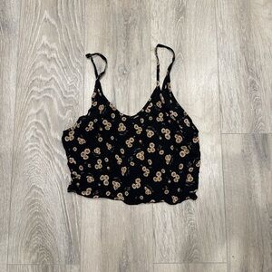 Brandy Melville Black Floral Camisole